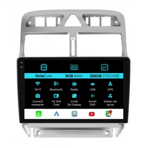 Dedicated Navigation suitable for Peugeot 307 (2000 - 2013), 2K, 8Gb RAM, 256Gb Storage, Android Auto, Carplay - NAVCAP6030922