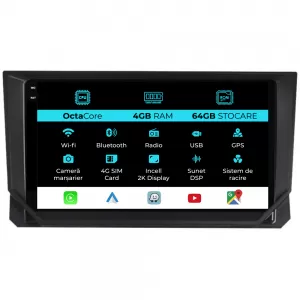 Dedicated Navigation suitable for Seat Ibiza (2017 - 2025), 2K, 4Gb RAM, 64Gb Storage, Android Auto, Carplay - NAVCAS6030959