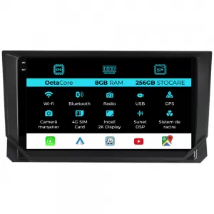 Dedicated Navigation suitable for Seat Ibiza (2017 - 2025), 2K, 8Gb RAM, 256Gb Storage, Android Auto, Carplay - NAVCAS6030960