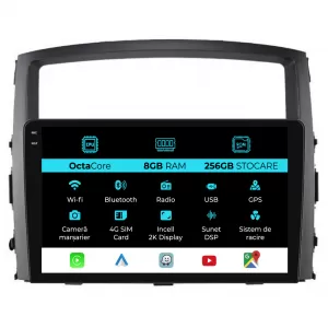 Dedicated Navigation suitable for Mitsubishi Pajero (2006 - 2014), 2K, 8Gb RAM, 256Gb Storage, Android Auto, Carplay - NAVCAM6030968