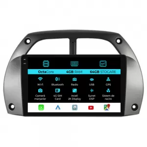 Dedicated Navigation suitable for Toyota Rav 4 (2000 - 2005), 2K, 4Gb RAM, 64Gb Storage, Android Auto, Carplay - NAVCAT6030981