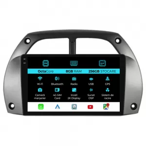 Dedicated Navigation suitable for Toyota Rav 4 (2000 - 2005), 2K, 8Gb RAM, 256Gb Storage, Android Auto, Carplay - NAVCAT6030982