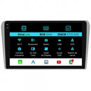 Dedicated Navigation suitable for Toyota Avensis (2002 - 2008), 2K, 8Gb RAM, 256Gb Storage, Android Auto, Carplay - NAVCAT6030996
