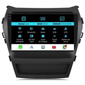 Dedicated Navigation suitable for Hyundai IX45 SantaFe (2013-2017), 2K, 8Gb RAM, 256Gb Storage, Android Auto, Carplay - NAVCAH6031040
