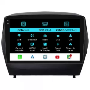Dedicated Navigation suitable for Hyundai IX35 (2009-2015), 2K, 8Gb RAM, 256Gb Storage, Android Auto, Carplay - NAVCAH6031044