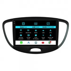 Dedicated Navigation suitable for Hyundai I10 (2007-2013), 2K, 4Gb RAM, 64Gb Storage, Android Auto, Carplay - NAVCAH6031073