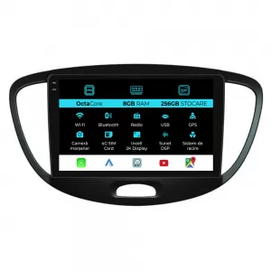 Dedicated Navigation suitable for Hyundai I10 (2007-2013), 2K, 8Gb RAM, 256Gb Storage, Android Auto, Carplay - NAVCAH6031074