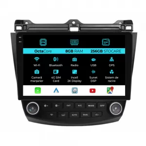 Dedicated Navigation suitable for Honda Accord VII (2003 - 2008), 2K, 8GB RAM, 256GB Storage, Android Auto, Carplay - NAVCAH6031122