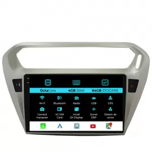 Dedicated Navigation suitable for Citroen C-Elysee (2013 - 2018), 2K, 4Gb RAM, 64Gb Storage, Android Auto, Carplay - NAVCAC6031131