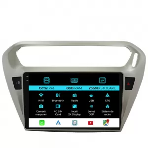 Dedicated Navigation suitable for Citroen C-Elysee (2013 - 2018), 2K, 8Gb RAM, 256Gb Storage, Android Auto, Carplay - NAVCAC6031132