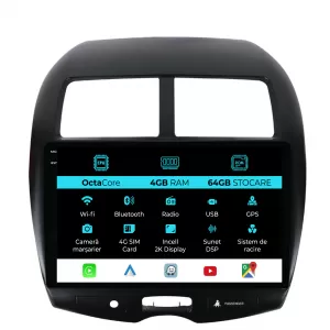 Dedicated Navigation suitable for Mitsubishi ASX (2010 - 2019), 2K, 4Gb RAM, 64Gb Storage, Android Auto, Carplay - NAVCAM6031169