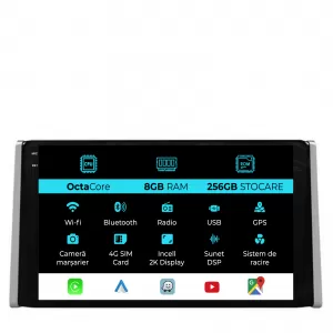 Dedicated Navigation suitable for Toyota Rav4 (2018-2024), 2K, 8Gb RAM, 256Gb Storage, Carplay - NAVCAT6031220
