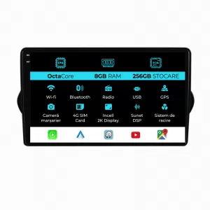 Dedicated Navigation suitable for Fiat Tipo (2015-2021), 2K, 8Gb RAM, 256Gb Storage, Android Auto, Carplay - NAVCAF6031222