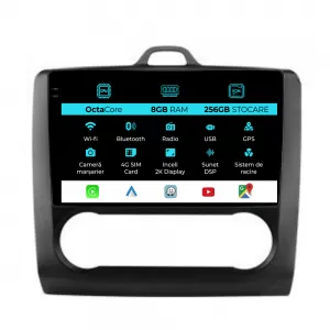 Dedicated Navigation suitable for Ford Focus (2004 - 2012), 2K, 8Gb RAM, 256Gb Storage, Android Auto, Carplay - NAVCAF6031224