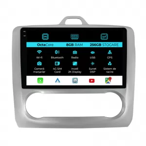 Dedicated Navigation suitable for Ford Focus (2004 - 2012), 2K, 8Gb RAM, 256Gb Storage, Android Auto, Carplay - NAVCAF6031276