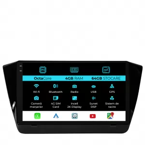 Dedicated Navigation suitable for Skoda Superb 3 (2015 - 2019), 2K, 4Gb RAM, 64Gb Storage, Android Auto, Carplay - NAVCAS6031289