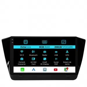 Dedicated Navigation suitable for Skoda Superb 3 (2015 - 2019), 2K, 8Gb RAM, 256Gb Storage, Android Auto, Carplay - NAVCAS6031290