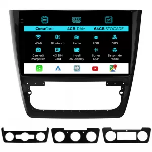 Dedicated Navigation suitable for Skoda Yeti (2009 - 2012), 2K, 4Gb RAM, 64Gb Storage, Android Auto, Carplay - NAVCAS6031293