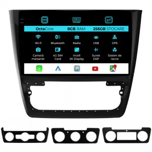 Dedicated Navigation suitable for Skoda Yeti (2009 - 2012), 2K, 8Gb RAM, 256Gb Storage, Android Auto, Carplay - NAVCAS6031294