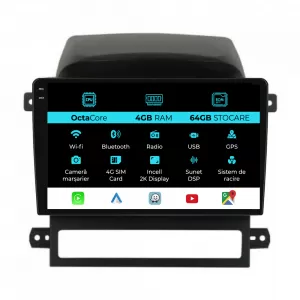Dedicated Navigation suitable for Chevrolet Captiva (2006 - 2011), 2K, 4Gb RAM, 64Gb Storage, Android Auto, Carplay - NAVCAC6031301