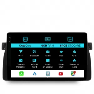 Dedicated Navigation suitable for BMW Series 3 E46 (1997-2005), 2K, 4Gb RAM, 64Gb Storage, Carplay - NAVCAB6031315