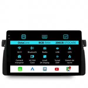 Dedicated Navigation suitable for BMW Series 3 E46 (1997-2005), 2K, 8Gb RAM, 256Gb Storage, Carplay - NAVCAB6031316