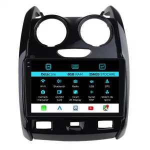 Dedicated Navigation suitable for Dacia Duster (2010 - 2020), 2K, 8Gb RAM, 256Gb Storage, Android Auto, Carplay - NAVCAD6031342