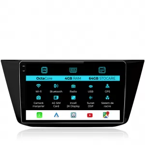 Dedicated Navigation suitable for Volkswagen Tiguan (2016 - 2023), 2K, 4Gb RAM, 64Gb Storage, Android Auto, Carplay - NAVCAV6031345