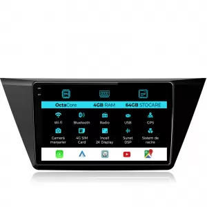 Dedicated Navigation suitable for Volkswagen Touran (2015 - 2020), 2K, 4Gb RAM, 64Gb Storage, Android Auto, Carplay - NAVCAV6031347