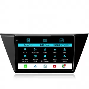Dedicated Navigation suitable for Volkswagen Touran (2015 - 2020), 2K, 8Gb RAM, 256Gb Storage, Android Auto, Carplay - NAVCAV6031348