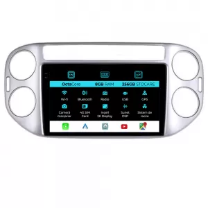 Dedicated Navigation suitable for Volkswagen Tiguan (2007 - 2015), 2K, 8Gb RAM, 256Gb Storage, Android Auto, Carplay - NAVCAV6031386