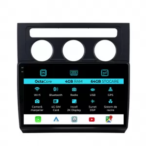 Dedicated Navigation suitable for Volkswagen Touran (2003 - 2014), 2K, 4Gb RAM, 64Gb Storage, Android Auto, Carplay