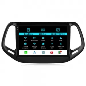 Dedicated Navigation suitable for Jeep Compass (2010-2016), 10 Inch, 2Gb RAM, 32Gb Storage, Android Auto, Carplay - NAVCAJ6031796