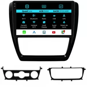 Dedicated Navigation suitable for Volkswagen Jetta (2005 - 2018), QuadCore, 10 Inch, 4Gb Ram, 64Gb Storage, Android Auto, Carplay - NAVCAV6031805