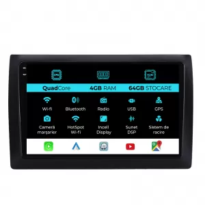 Dedicated Navigation suitable for Fiat Stilo (2001-2010), QuadCore, 9 Inch, 4Gb RAM, 64Gb Storage, Android Auto, Carplay - NAVCAF6031821