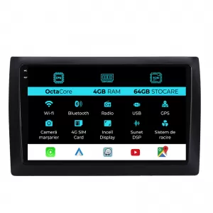 Dedicated Navigation suitable for Fiat Stilo (2001-2010), 9 Inch, 4Gb Ram, 64Gb Storage, Android Auto, Carplay - NAVCAF6031822