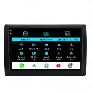 Dedicated Navigation suitable for Fiat Stilo (2001-2010), 9 Inch, 8Gb RAM, 256Gb Storage, Android Auto, Carplay - NAVCAF6031824