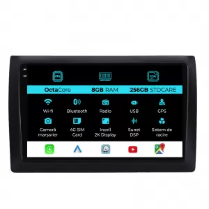 Dedicated Navigation suitable for Fiat Stilo (2001-2010), 2K, 8GB RAM, 256GB Storage, Android Auto, Carplay - NAVCAF6031826
