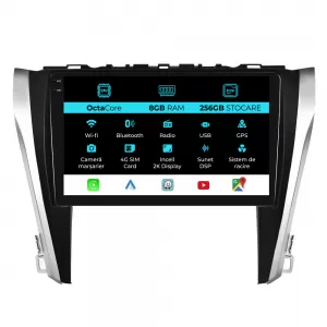 Dedicated Navigation suitable for Toyota Camry (2015 - 2017), 2K, 8Gb RAM, 256Gb Storage, Android Auto, Carplay - NAVCAT6031882