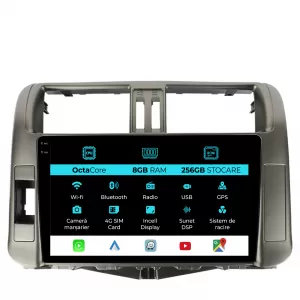 Dedicated Navigation suitable for Toyota Land Cruiser Prado J150 (2009 - 2013), 9 Inch, 8Gb Ram, 256Gb Storage, Android Auto, Carplay - NAVCAT6031927