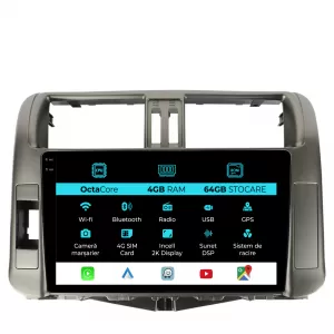 Dedicated Navigation suitable for Toyota Land Cruiser Prado J150 (2009 - 2013), 2K, 4Gb RAM, 64Gb Storage, Android Auto, Carplay - NAVCAT6031928