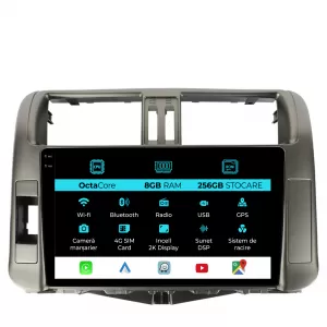 Dedicated Navigation suitable for Toyota Land Cruiser Prado J150 (2009 - 2013), 2K, 8Gb RAM, 256Gb Storage, Android Auto, Carplay - NAVCAT6031929