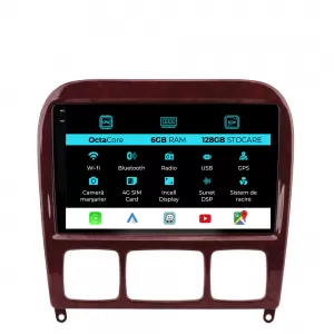 Dedicated Navigation suitable for Mercedes S-Class W220 (1998-2005), 9 Inch, 6GB RAM, 128GB Storage, Carplay - NAVCAM6032084