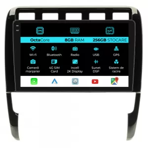 Dedicated Navigation suitable for Porsche Cayenne (2002-2010), 2K, 8GB RAM, 256GB Storage, Android Auto, Carplay - NAVCAP6032097