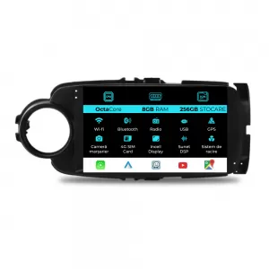 Dedicated Navigation suitable for Toyota Yaris (2011-2018), 9 Inch, 8GB RAM, 256GB Storage, Carplay - NAVCAT6032125