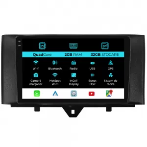 Dedicated Navigation suitable for Smart For Four (2010 - 2015), 9 Inch, 2Gb Ram, 32Gb Storage, Android Auto, Carplay - NAVCAS6032153