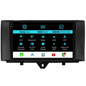 Dedicated Navigation suitable for Smart For Four (2010 - 2015), 10 Inch, 8Gb RAM, 256Gb Storage, Android Auto, Carplay - NAVCAS6032157