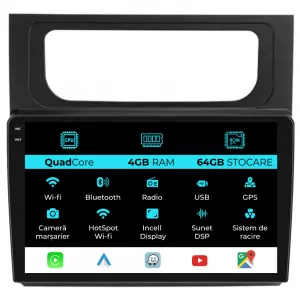 Dedicated Navigation suitable for Volkswagen Touran (2003 - 2014), QuadCore, 10 Inch, 4Gb Ram, 64Gb Storage, Android Auto, Carplay - NAVCAV6032171