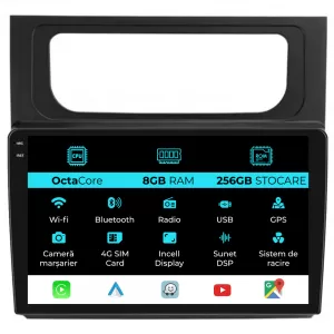 Dedicated Navigation suitable for Volkswagen Touran (2003 - 2014), 10 Inch, 8Gb RAM, 256Gb Storage, Android Auto, Carplay