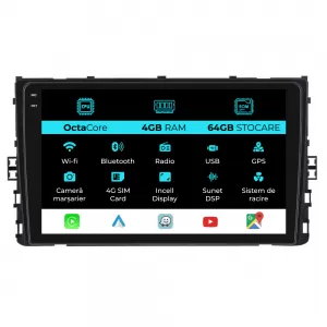 Dedicated Navigation suitable for Volkswagen T-Cross 2018+, 9 Inch, 4Gb RAM, 64Gb Storage, Android Auto, Carplay - NAVCAV6032178